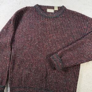 Vintage Christopher Hayes Sweater Mens Large Maroon Acrylic Wool Pullover